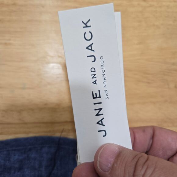 Janie and jack hat baby size 6 to 12 months blue linen blend anchor bucket hat - Picture 4 of 4